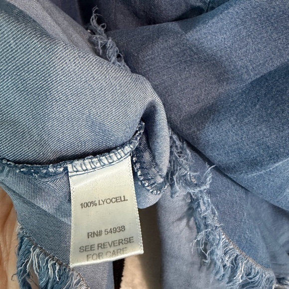 Appraisal Sleeveless Button-Front Denim Shirt Dress - Blue - Picture 7 of 13